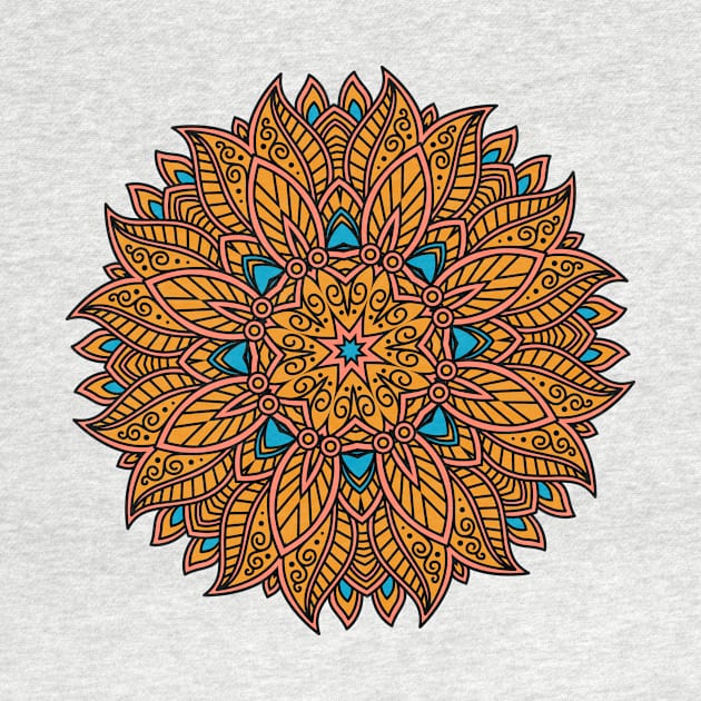 Mandala gold and blue by AllPrintsAndArt